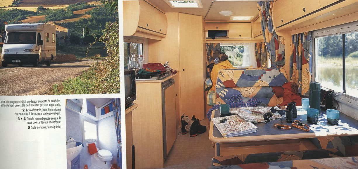 Camping car interieur plan, aménagement - Challenger